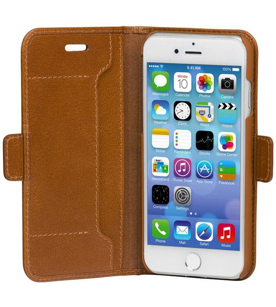 DBramante1928 Copenhagen Slim Apple iPhone SE 2 / 8 / 7 / 6s / 6 Book Case Leer Bruin