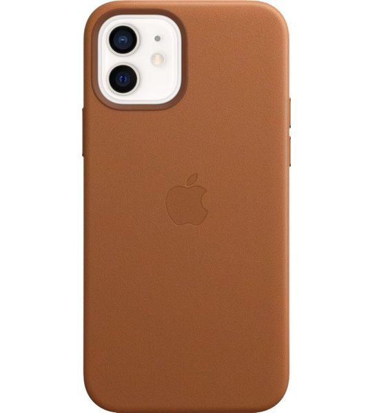 Apple iPhone 12 en 12 Pro Back Cover met MagSafe Leer Zadelbruin