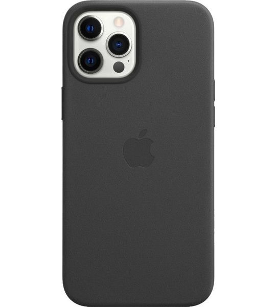 Apple iPhone 12 Pro Max Back Cover met MagSafe Leer Zwart