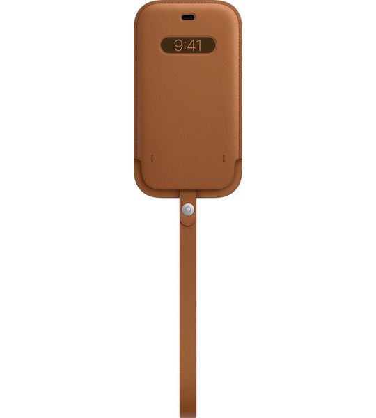 Apple iPhone 12 (Pro) Leren Sleeve met MagSafe Zadelbruin