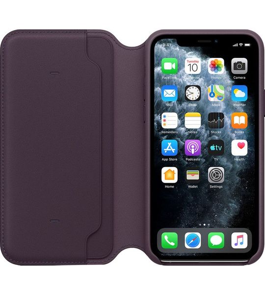 Apple iPhone 11 Pro Leather Folio Aubergine
