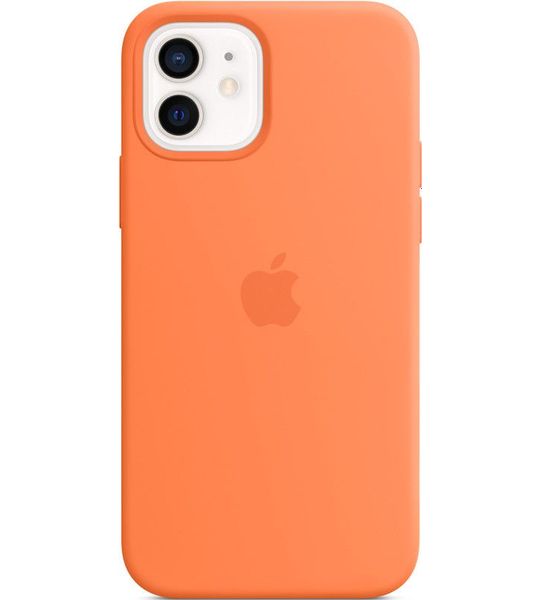 Apple iPhone 12 (Pro) Silicone Back Cover met MagSafe Kumquat