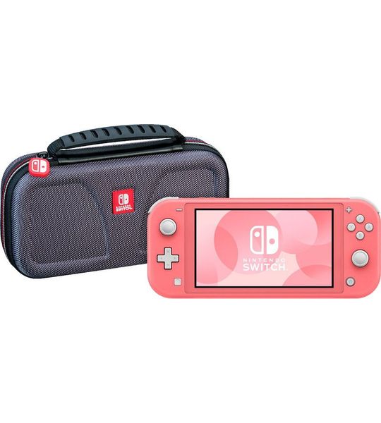 Nintendo Switch Lite Koraal + Bigben Officiële Nintendo Switch Lite Beschermtas