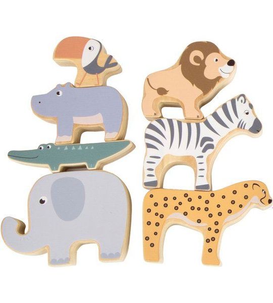Small Foot - Houten Safaridieren Balansspel, 7dlg.