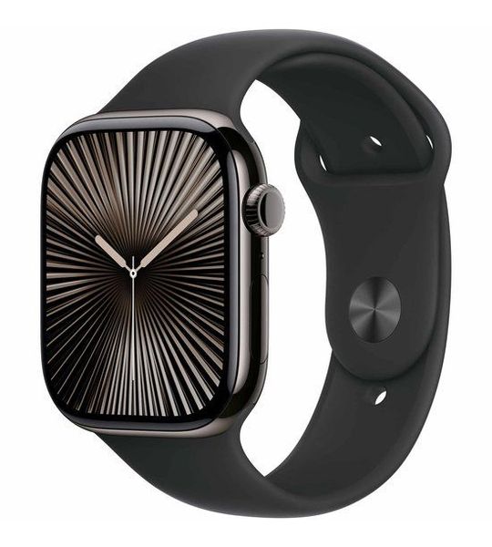 Apple Watch Series 10 GPs + Cellular 46mm Black Sport Band M/l Smartwatch Slate