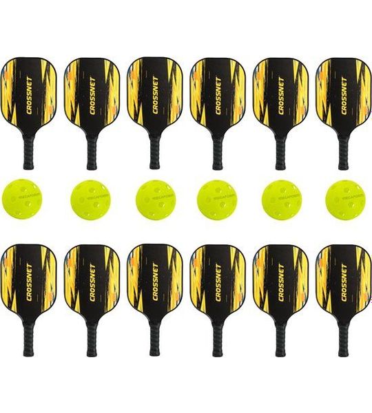 Crossnet - Pickleball schoolset pro - Set van 12 rackets en 6 ballen