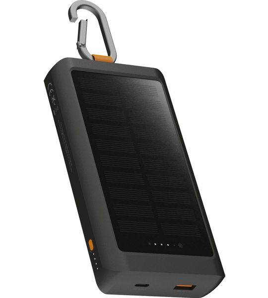 Xtorm Go 2 Solar Power Bank 10.000 mAh met Snelladen en Zaklamp Zwart