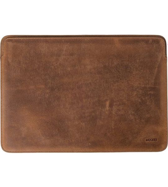 Accezz Leather hoes voor MacBook 14 inch Laptop sleeve Bruin