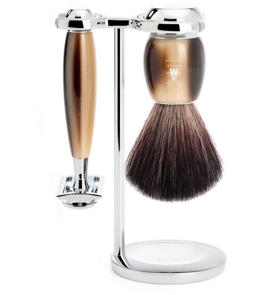 MÜHLE -Scheerset Vivo 3-delig - Hoornbruin - Saf.Razor