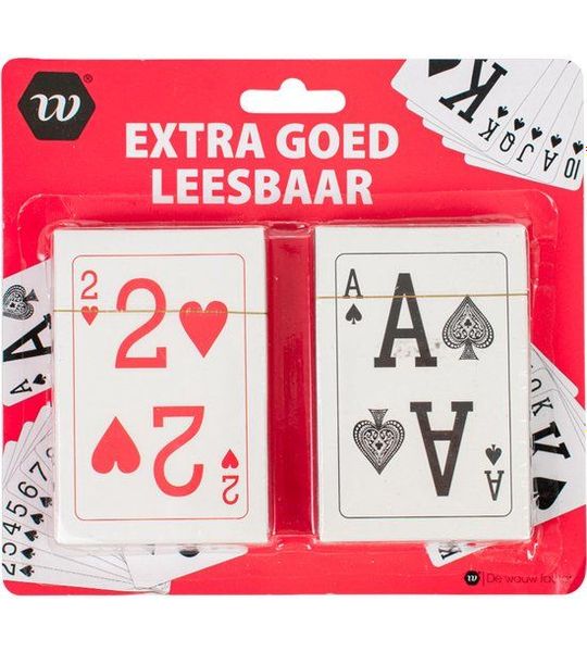 Speelkaarten | Extra goed leesbaar | Grote cijfers | 2 setje