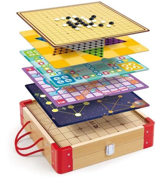Hape klassieke spellen collectie 22-in-1 gezelschapsspellen set.