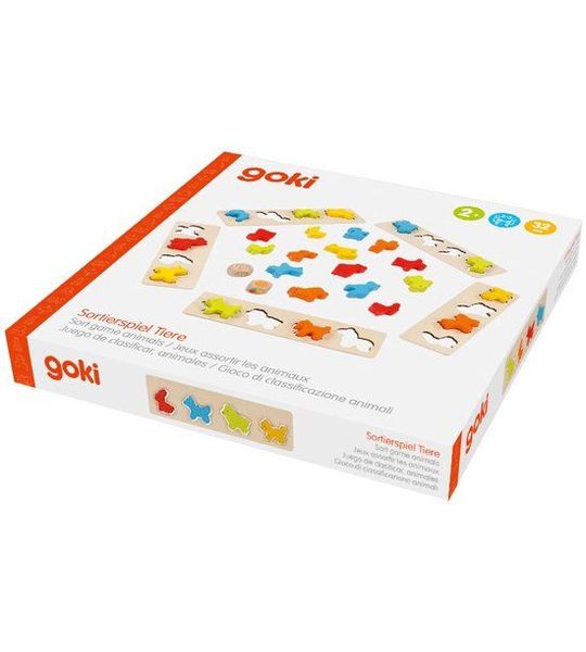 Goki Houten Sorteerspel Dieren, 25dlg.