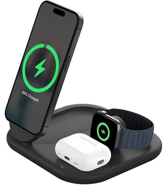Belkin Boost Charge Qi2 15w Magnetic Stand 3-in-1 Draadloze Oplader