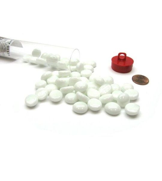 Chessex Glass Gaming Stones - White Opal (40+)