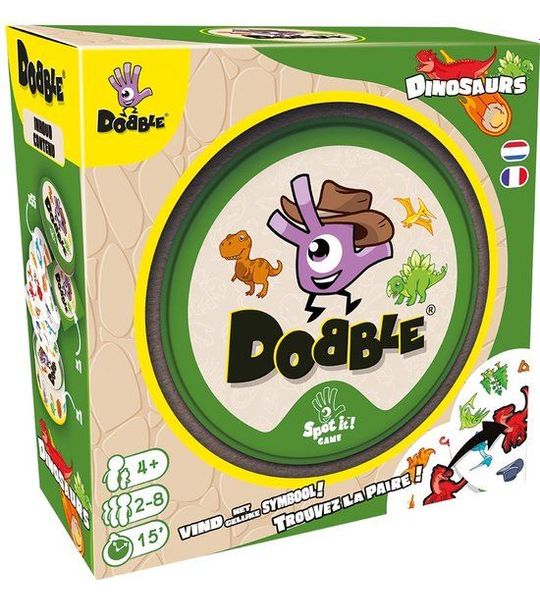 Asmodee Dobble kaartspel Dinosaurs - reactiespel voor kinderen en familie.