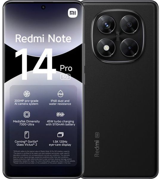 Redmi Note 14 Pro 256GB Zwart 5G
