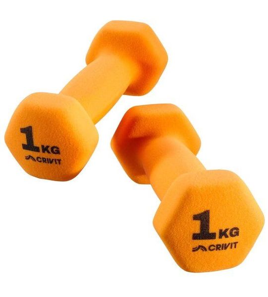 Crivit Dumbell set Halter set 2 stuks - 2x 1 kg - Oranje