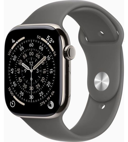 Apple Watch Series 11 gps + Cellular - 42mm titanium Case Stone Grey Sport Band S/m Smartwatch Natural