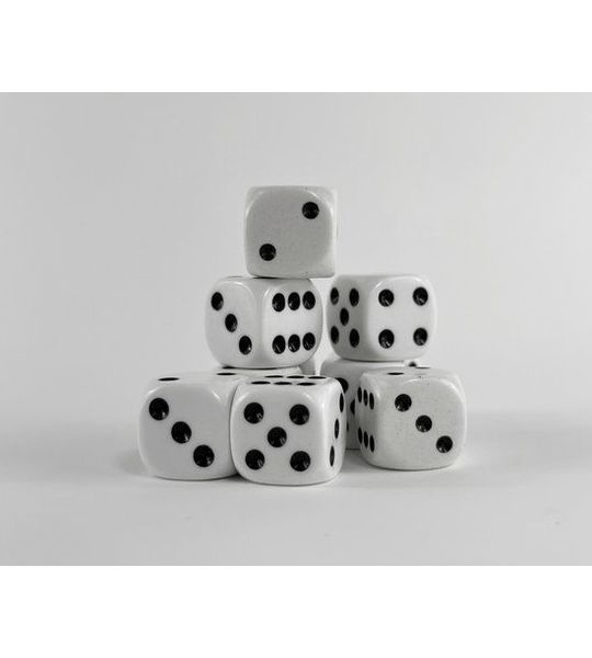 Dobbelsteen wit 10 stuks (16x16x16mm)