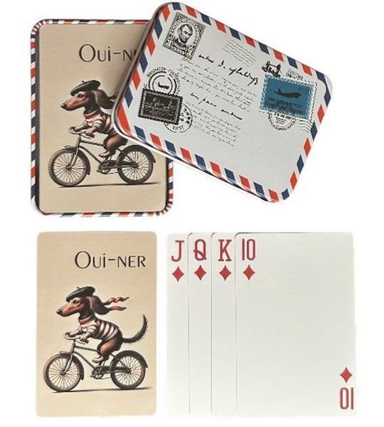 L-Line by Jis - Teckel Kaartspel – Oui-ner op de Fiets in Cadeaublik