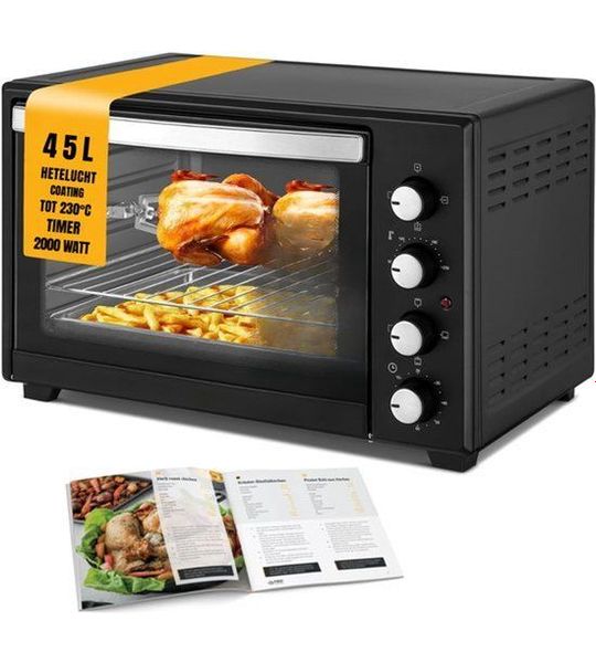 Heteluchtoven - Airfryer Oven - 56cm x 41cm x 35cm; 9.8 kg - Zwart