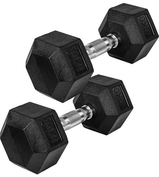 MOVIT Dumbbell - Gietijzer - Hexagon - Vaste Halter - 2 x 10 kg