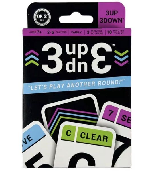 3UP 3DOWN Kaartspel - Famillie kaartspel - Te spelen in 10 minuten! - Reisspel
