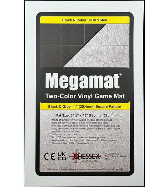 Chessex Reversible Megamat 1 Inch Squares Zwart-Grijs AANBIEDING (UL)