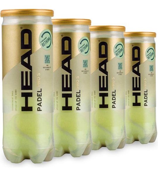 Head Pro S Padel Ballen - 4 Pack (4 Blikken à 3 ballen per stuk)
