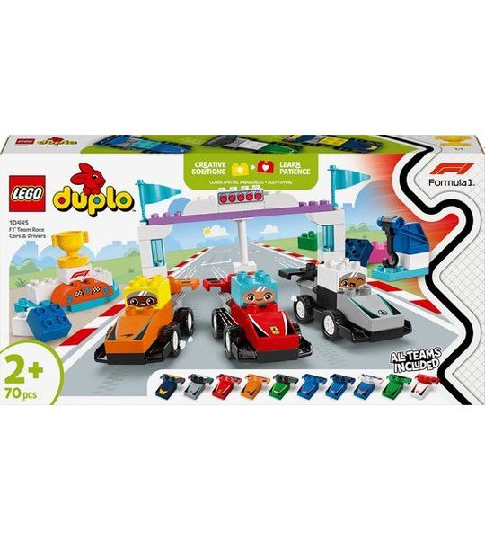 LEGO DUPLO Stad F1® team racewagens en coureurs - 10445