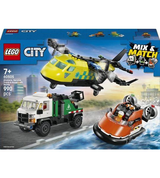 LEGO City 60505 Vliegtuig, servicewagen en hovercraft remix