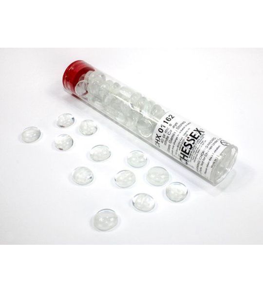 Chessex Glass Gaming Stones - Catseye White (40+)