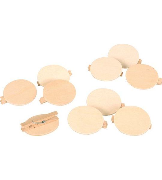 Eduplay houten knopen speelgoed set met clip 10 stuks multicolor.
