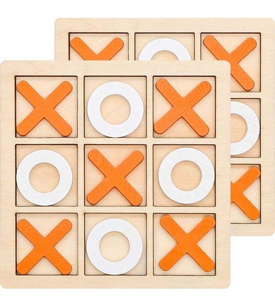 Boter kaas en eieren - Oranje - houten spel - spellen voor onderweg - Duo pack