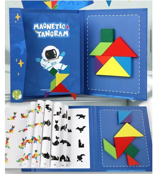 Tangram spel magneet boek - montessori magneet boek