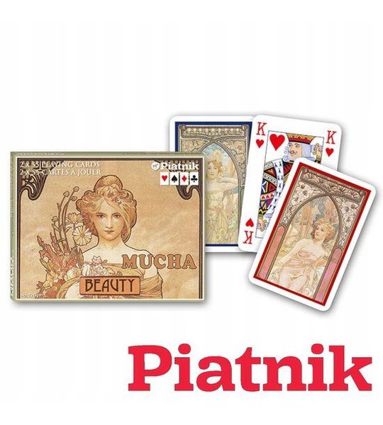Piatnik Speelkaarten Alfons Mucha Beauty - 2 Dekken (110 kaarten)