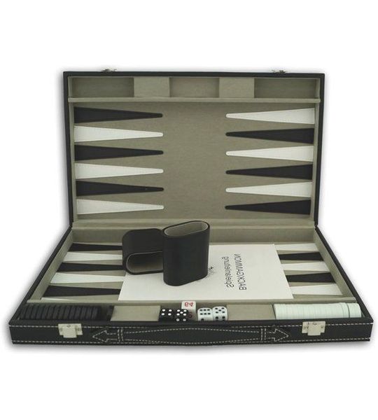 SVN® Backgammon Koffer – Luxe Backgammon Set – Zwart - 39cm x 25cm x 6cm