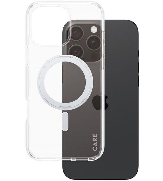CARE Feature Case Met Zilveren Kickstand En Magsafe Telefoonhoesje Voor Apple Iphone 2024 6.7'' Pro Transparant