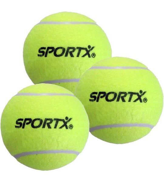 SportX Grote Tennisbal - 3x - D13 cm - geel - speelgoedbal