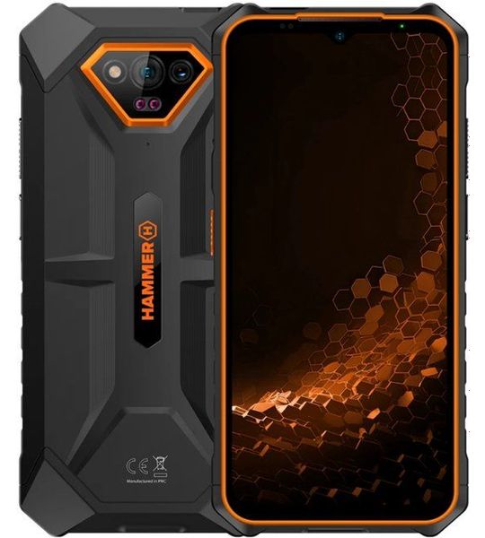 Hammer Iron V Orange 65" Rugged Smartphone 6+6gb - 64 Gb Zwart