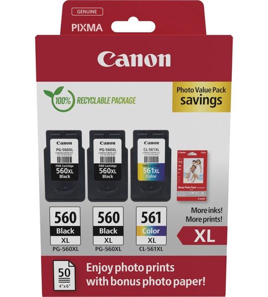 Canon PG-560XL 2x/CL-561XL Photo Value Pack zwart en kleur