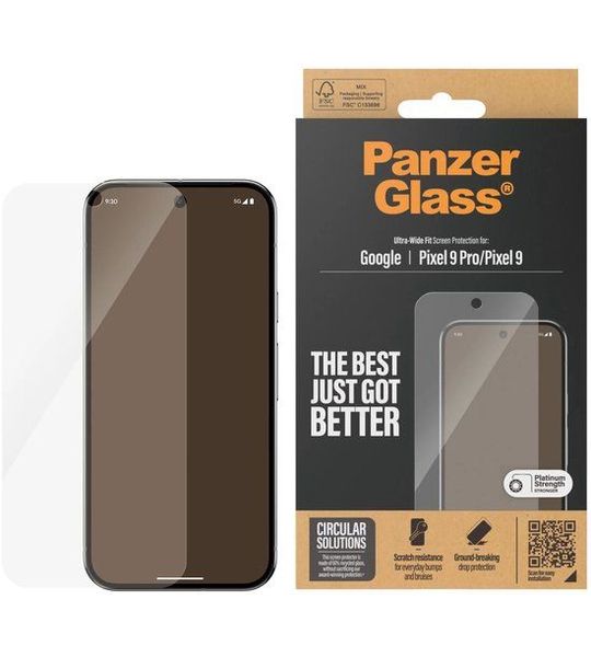 PanzerGlass Ultra-wide Fit Screenprotector Voor Google Pixel 9 Transparant