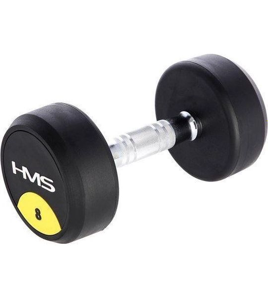HMS HG PRO Serie - Rubber Dumbbell - 8kg - Ergonomische Greep - Geluidsdempend