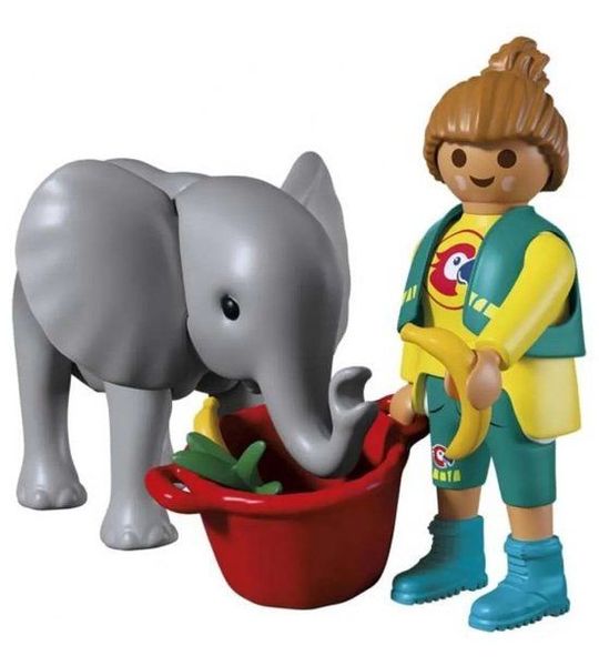 Playmobil dierentuin speelset babyolifant en dierenverzorger speelgoed