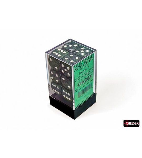 Chessex Recon Gespikkeld D6 16mm Dobbelsteen Set (12 stuks)