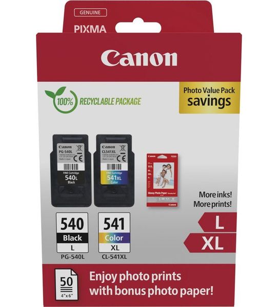 Canon PG-540L/CL-541XL Multipack met fotopapier zwart en kleur