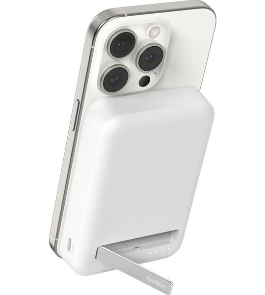 Belkin Magsafe Compatible Powerbank 10k Qi2 Met Kickstand Wit
