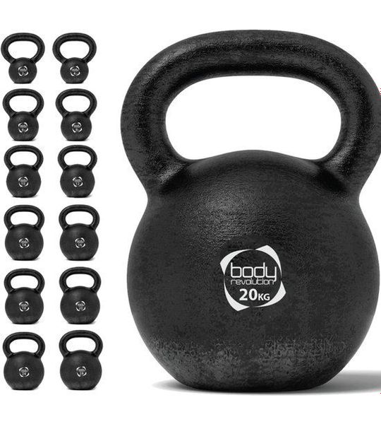 Kettlebell 20 kg gietijzer Body Revolution – Fitness thuis