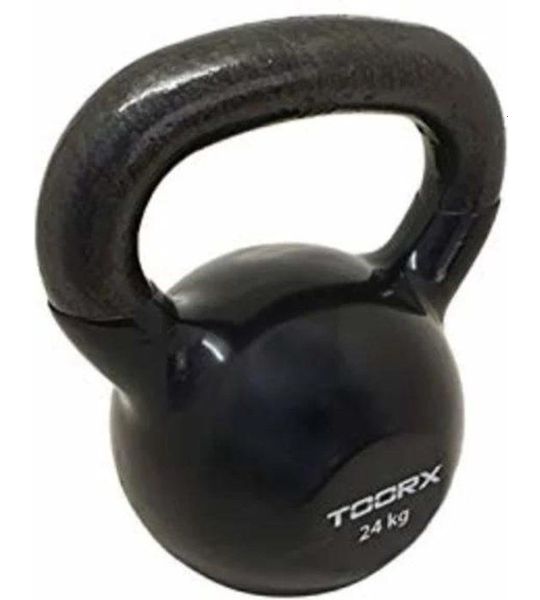 Toorx Kettlebell - Kettlebell - Gietijzer - 24 kg - Incl. Vinyl Coating - Zwart
