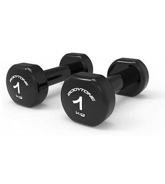 Bodytone Vynil 1kg Dumbbell 2 Eenheden Zilver 1kg